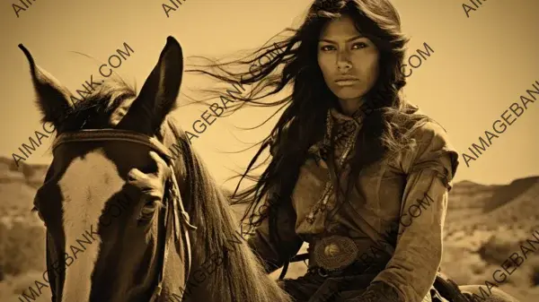 Lozen: A Fearless Chiricahua Apache Warrior in Vintage Sepia