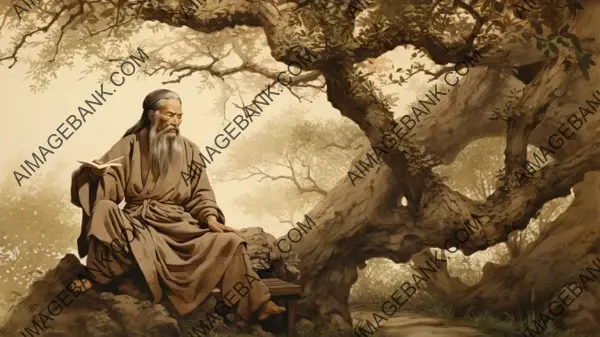 Mencius: The Philosopher of Ancient China in Vintage Sepia