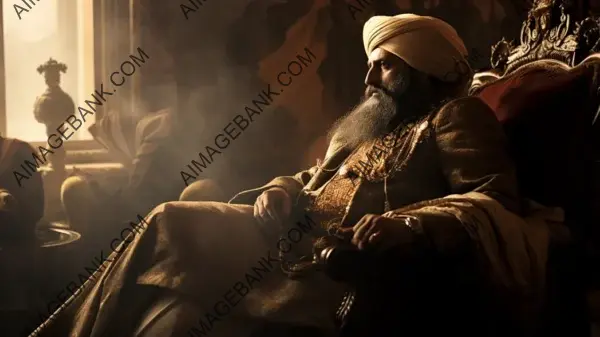 Ranjit Singh: Sepia Portrait of a Mighty Sikh Ruler