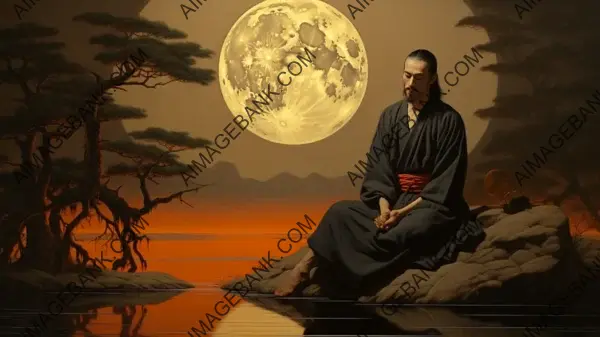 Yamamoto Tsunetomo, Samurai Philosopher, in Deep Meditation