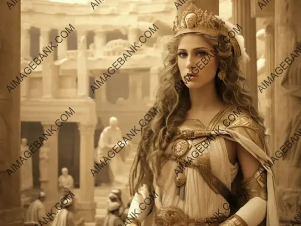 Zenobia, Palmyrene Queen, Captured in Sepia Photography