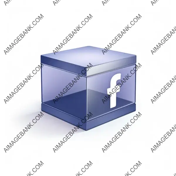 Minimalist 3D Rendering of Facebook Icon