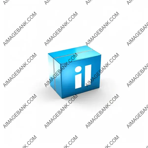 Minimalist 3D LinkedIn Icon Rendering