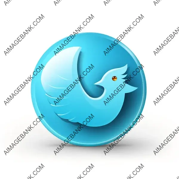 3D Minimalist Rendering of Twitter Icon