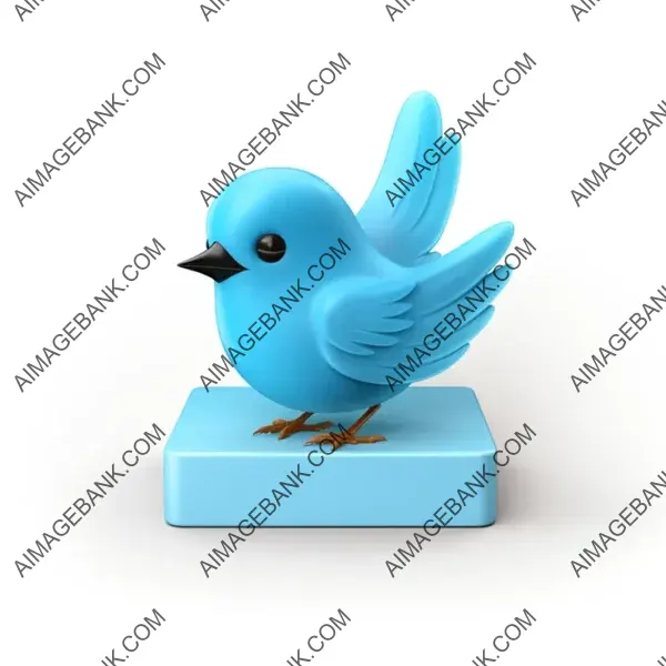 Twitter Icon Rendered in Minimalist 3D