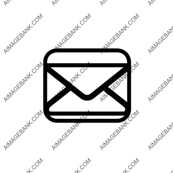 Minimalist 2D Vector Icon: Letter Envelope