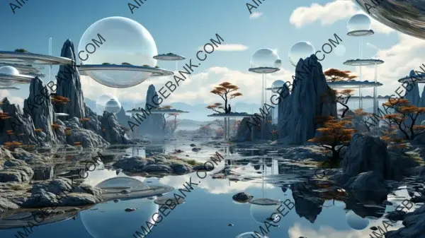 Aerial Fantasy: Composed Isles in Surreal Landscape.