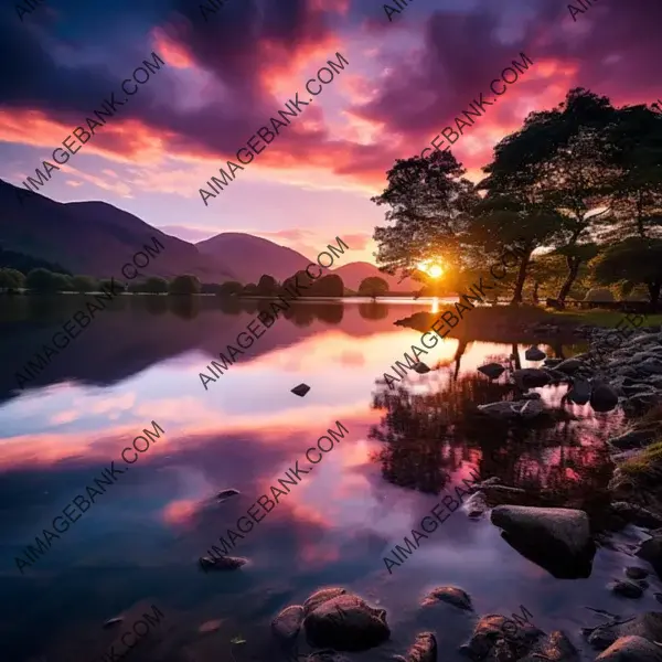 Sunset Over Lake District, UK.