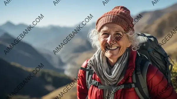 Senior Woman Enjoying a Mountain Hike