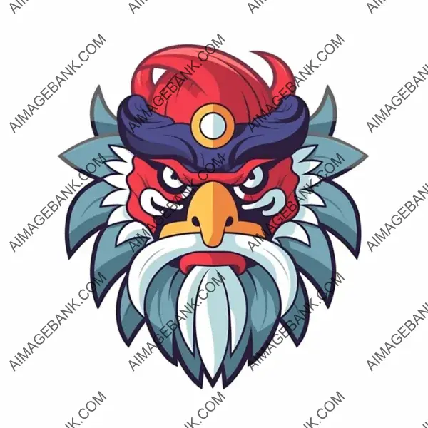 Japan Mythology Tengu Head Logo