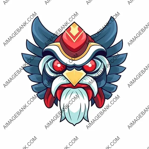 Japan Mythology Tengu Head Graphic