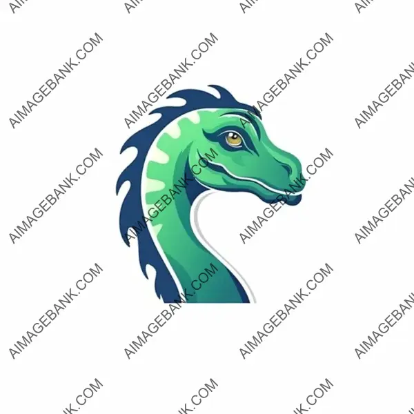 Diplodocus head logo concept flat