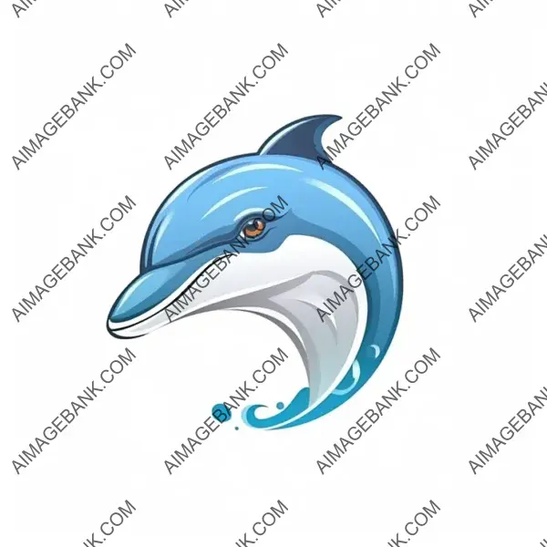 Dolphin head logo design flat