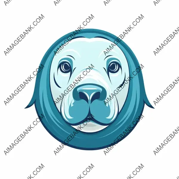 Elephant seal head logo concept flat