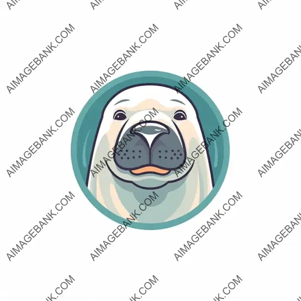 Elephant seal head logo cartoon graphic