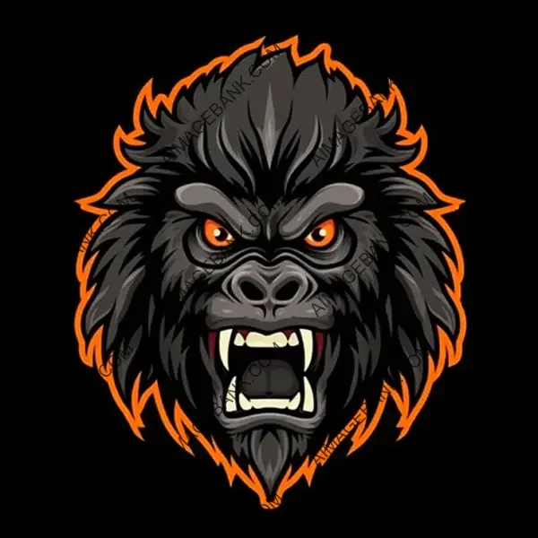 Fierce gorilla head graphic