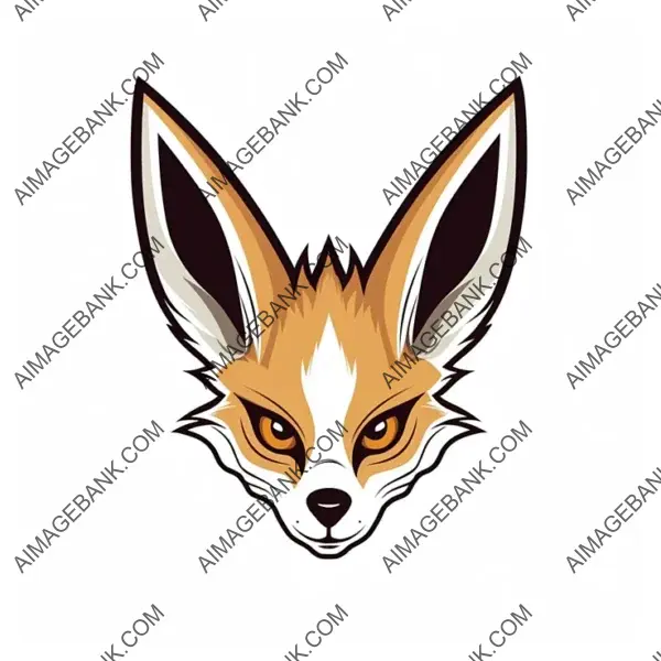 Fennec fox head logo cartoon