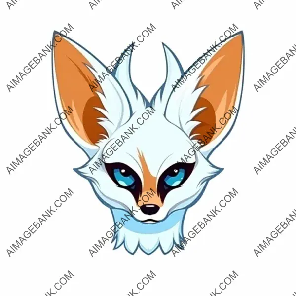 A playful fennec fox logo with a flat cartoon design.