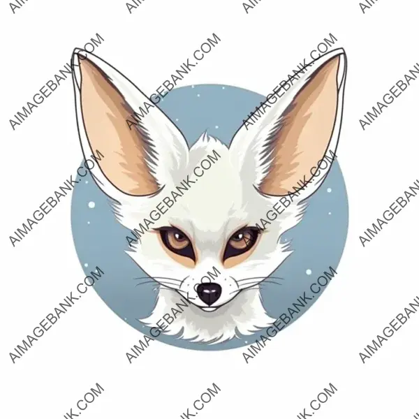 A clever fennec fox logo featuring a flat cartoon style.