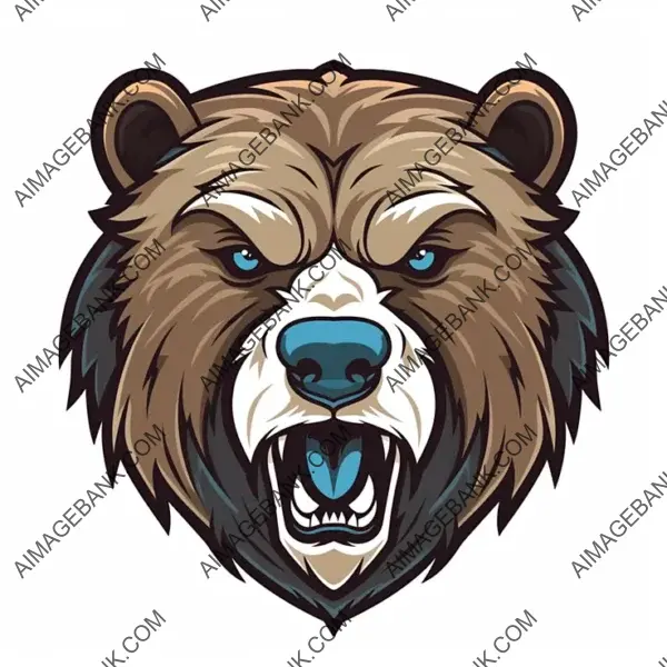 A bold grizzly bear head logo featuring a flat cartoon style.