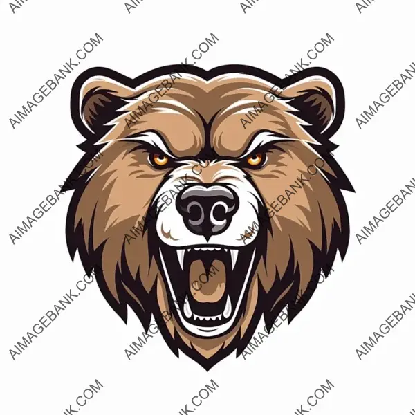 A fierce grizzly bear head logo in a flat cartoon style.