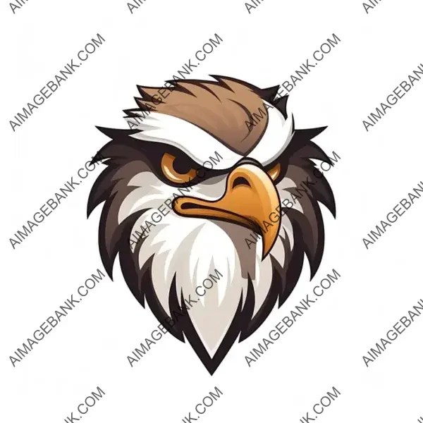 A sharp hawk head logo designed with a flat style, perfectly isolated.