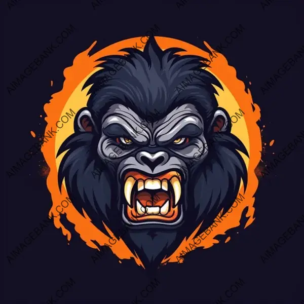 Intense gorilla logo concept