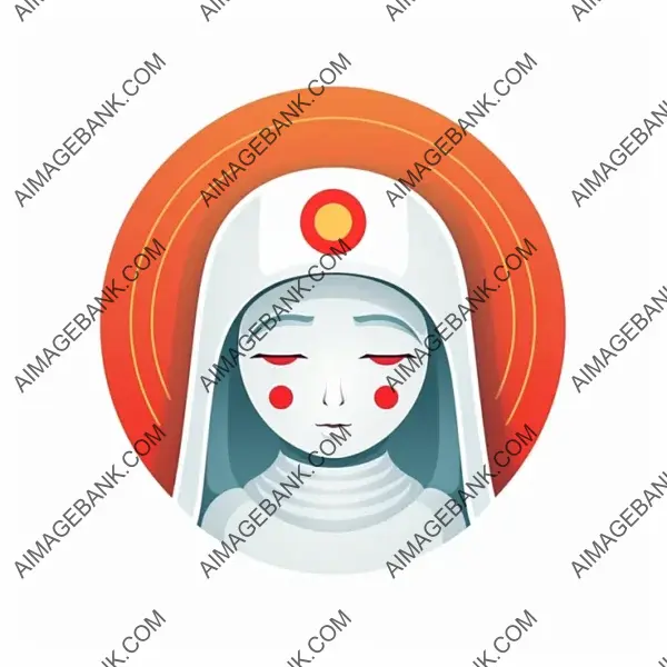 A serene jizo head logo with a flat design, reflecting the spirit of Japanese mythology.