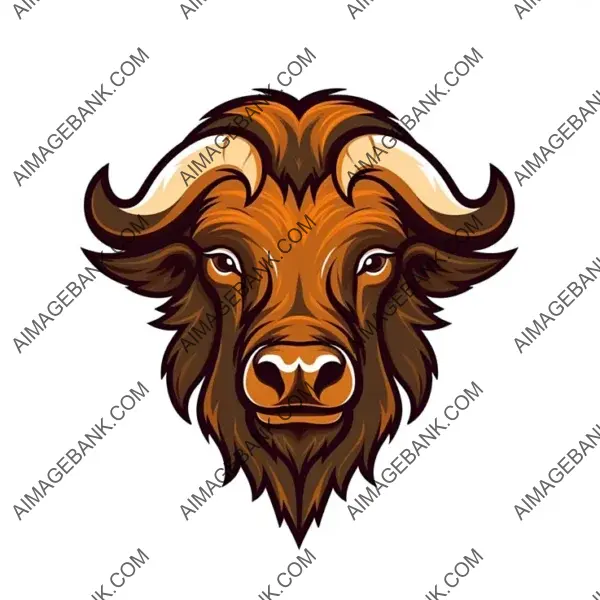 Bison head logo concept cartoon styl