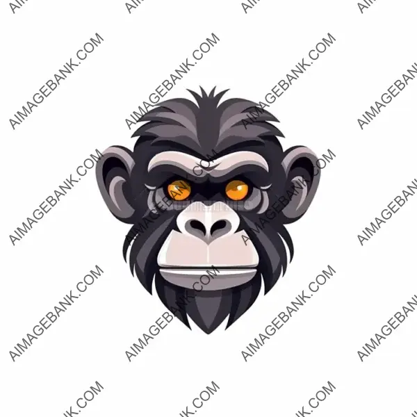 Bonobo head logo concept flat