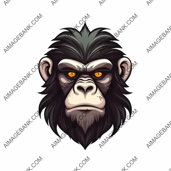 Playful bonobo cartoon logo