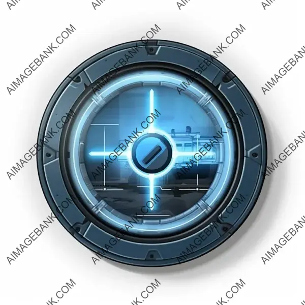 Realistic Blue Crosshair Icon for RPG Trading Card Game