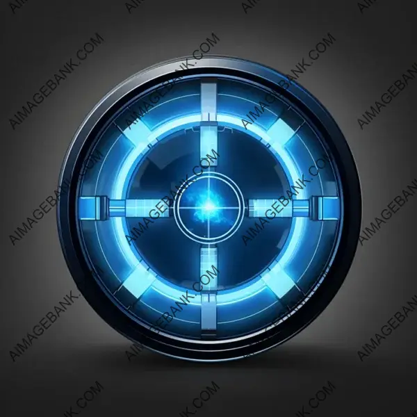 RPG Trading Card Game Blue Crosshair Icon with Realistic Appeal