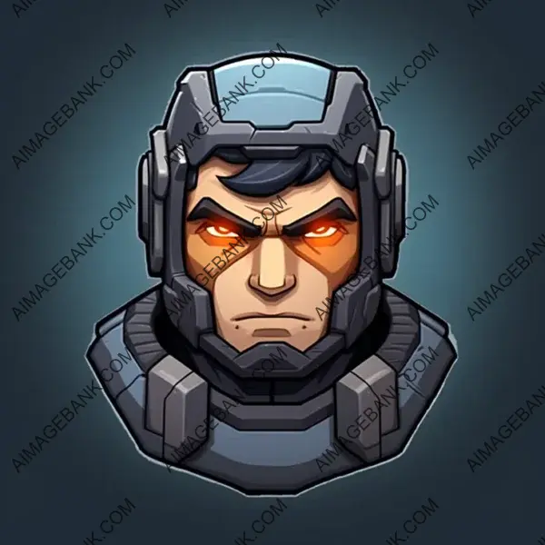 Playful Cel-Shaded Cartoon Icon of Soldier