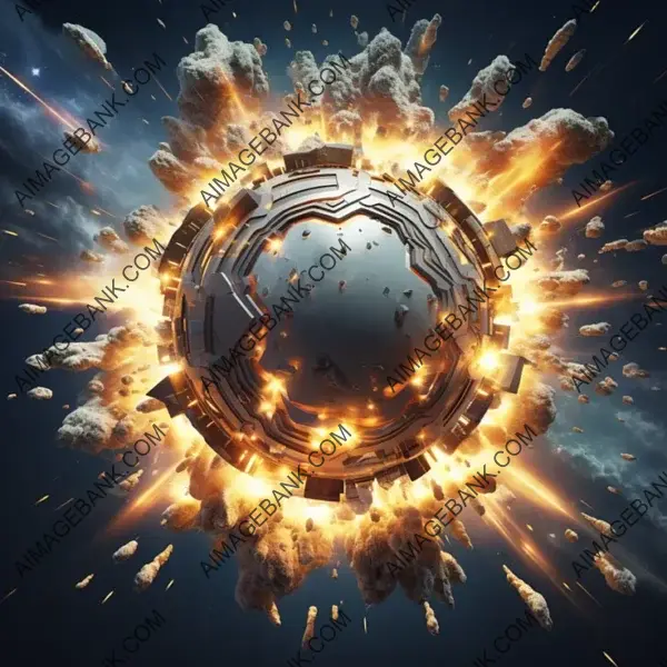 Explosive Icon with Metal Sphere Element