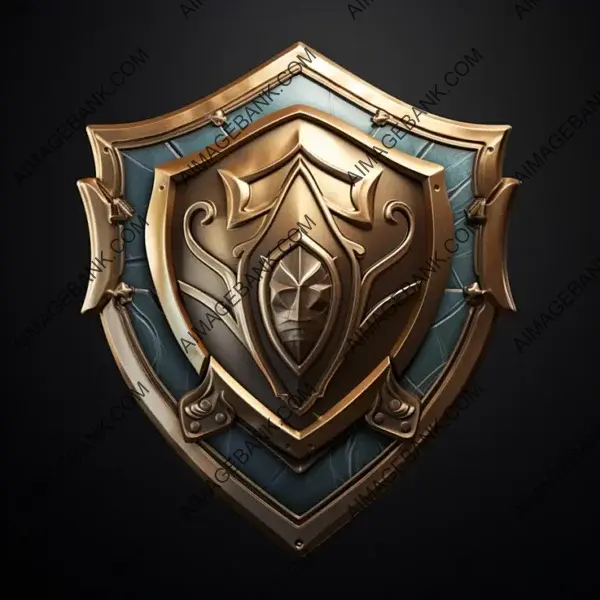 Gamer Shield Bronze Badge Surrounded by Broadsword