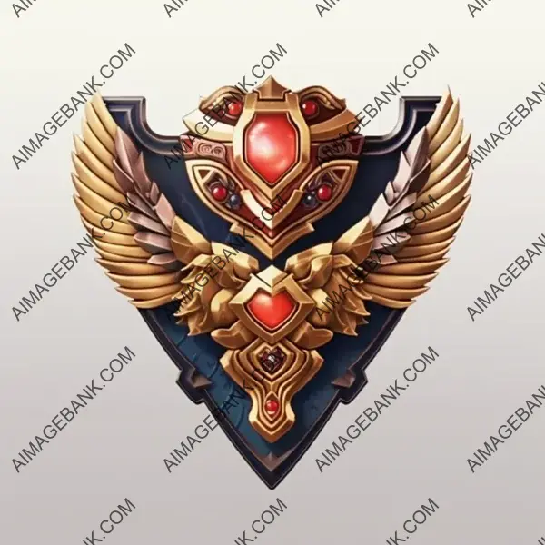 Gaming Badge with Engraved Cutout Art and Jeweled Sword