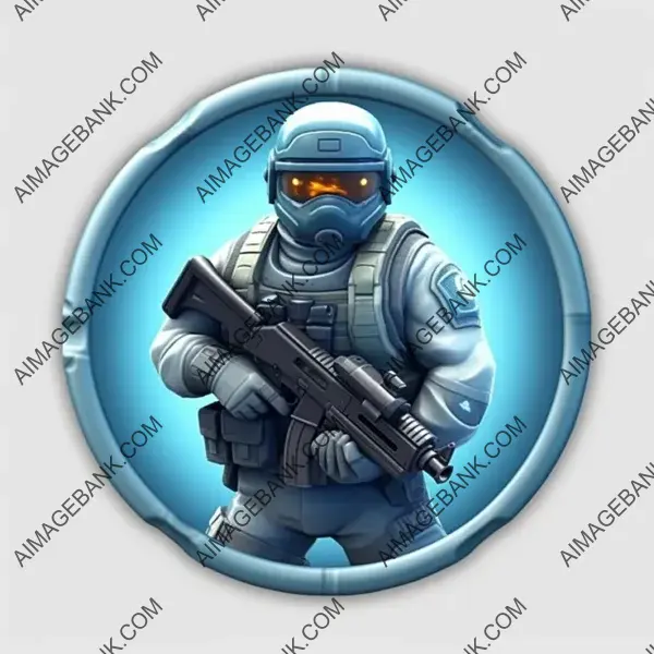 Special Forces Game Icon Design Featuring Character