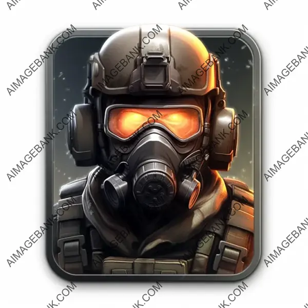 Video Game Icon Depicting Elements from Call of Duty and Counter Strike