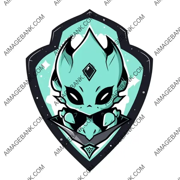 Intriguing Alien Mascot Emblem in Vector Style