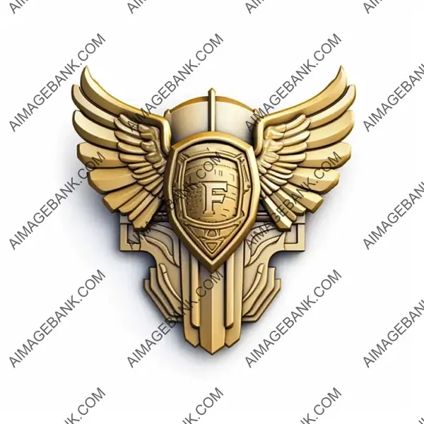 Striking Army General Badge Design on White