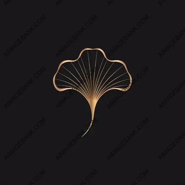 Ginkgo Leaf Line Art Logo.