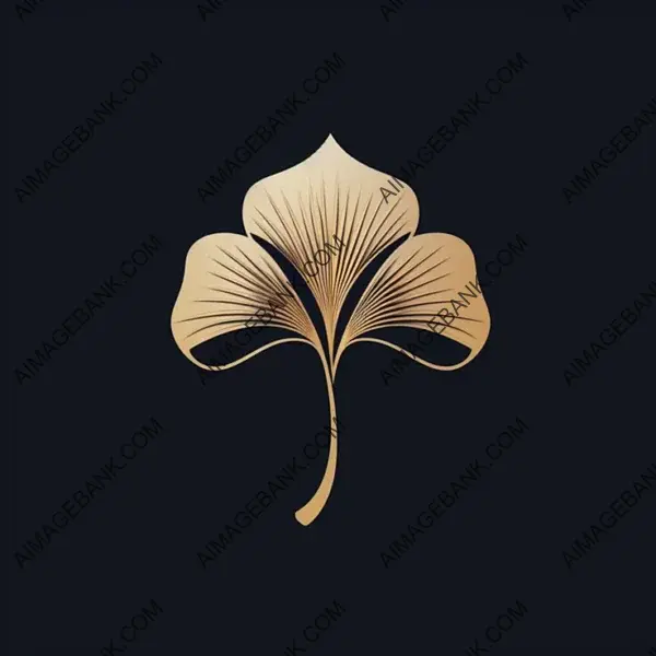 Elegant Ginkgo Leaf Emblem.