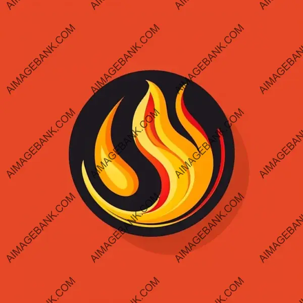 Vector Sticker with Fire and Energy.