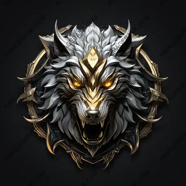 Untamed Silver Gold Werewolf Emblem