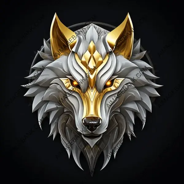 Symbolic Wolf Emblem &#8211; Silver Elegance