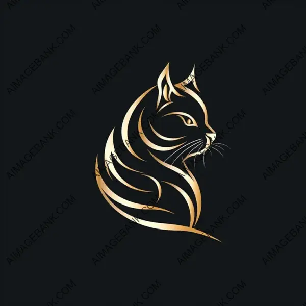 Emblem of Feline Grace &#8211; Simple Outline