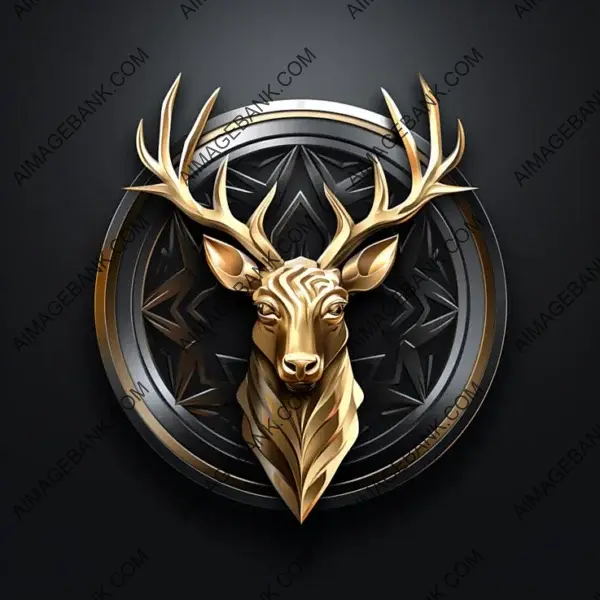 Silver Gold Deer Emblem &#8211; Elegance Personified