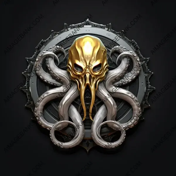 Silver Gold Kraken Emblem &#8211; Mythic Allure