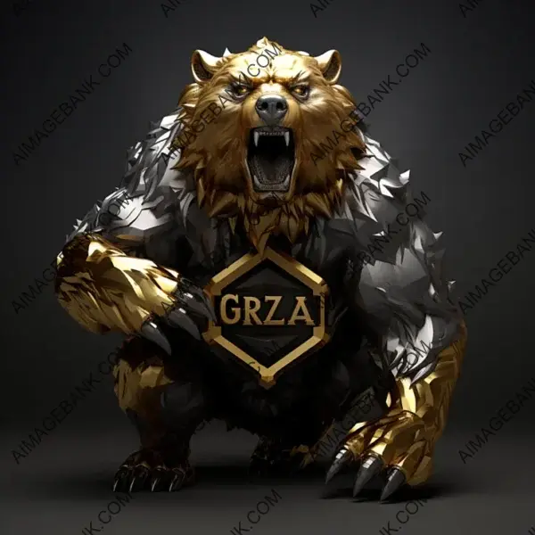 Silver Gold Metal Grizzly &#8211; Emblem of Strength